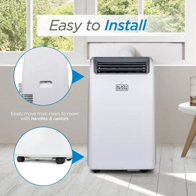 Alt view image 2 of 7 - BLACK+DECKER Portable Air Conditioner,14,000 BTU Cooling, 12,000 BTU Heating for Rooms up to 700 Sq. Ft., Smart AC Unit with Follow Me Remote, BPACT14HWT, White