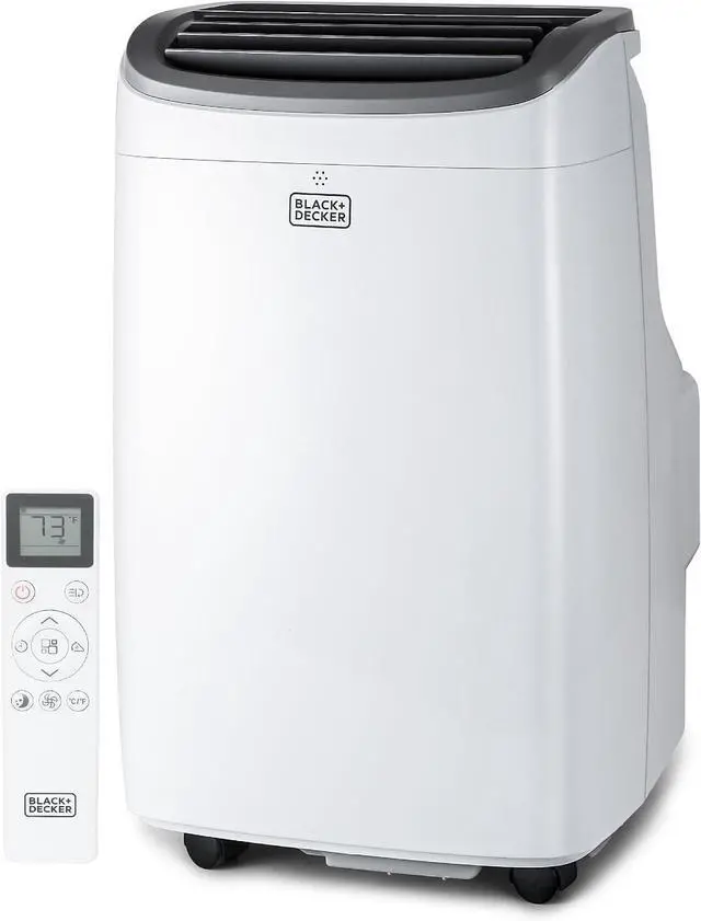 Main image of BLACK+DECKER Portable Air Conditioner, 10,000 BTU (5,550 DOE) for Rooms up to 450 Sq. Ft., Portable AC with Follow Me Remote Control and Window Kit, BPACT10WT, White