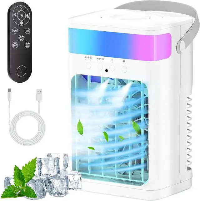 Main image of Portable Air Conditioner, Cooling Fan 3 Speeds & 3 Modes Personal Cooling Fan Mini Air Conditioner Fan with Remote, 1500ML Water Tank, Night Light, for Home Office Bedroom
