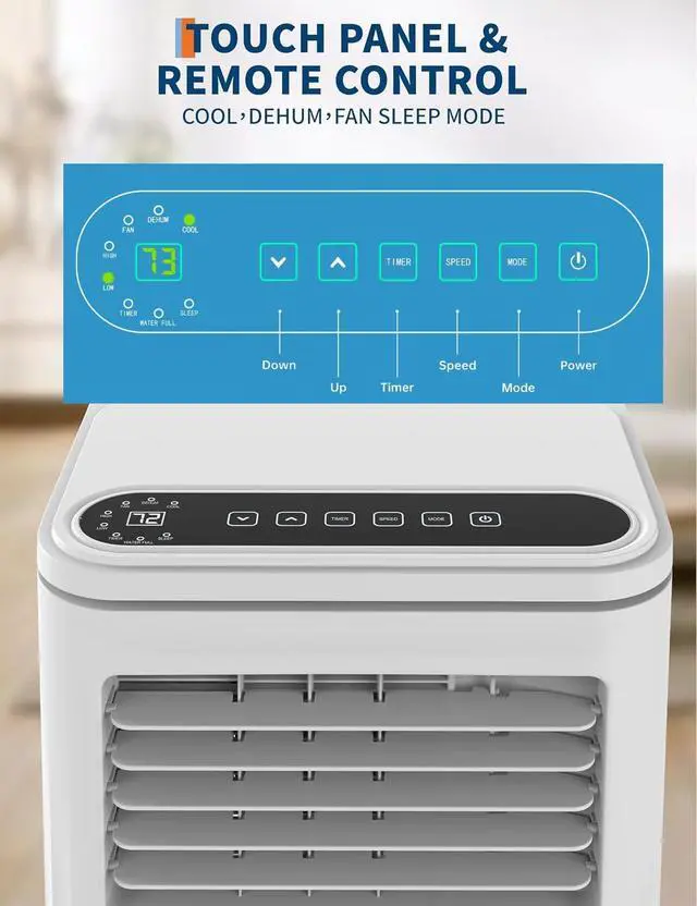 Alt view image 4 of 7 - Garvee 8,000 BTU AC Unit, 3-in-1 Portable Air Conditioner with Cooling, Dehumidifier & Fan for Rooms up to 350 sq.ft, Remote Control, Sleep Mode, Timer & Window Kit