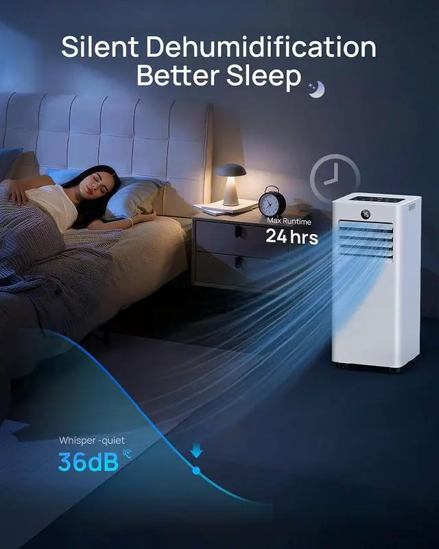 Alt view image 7 of 7 - Portable Air Conditioners 16,000 Btu for Large Room up to 850 Sq. Ft., 5-in-1 Smart AC with WiFi App, Fast Cooling, Dehumidifier, Fan, Quiet 36dB Sleep Mode & Window Kit for Bedroom, Office