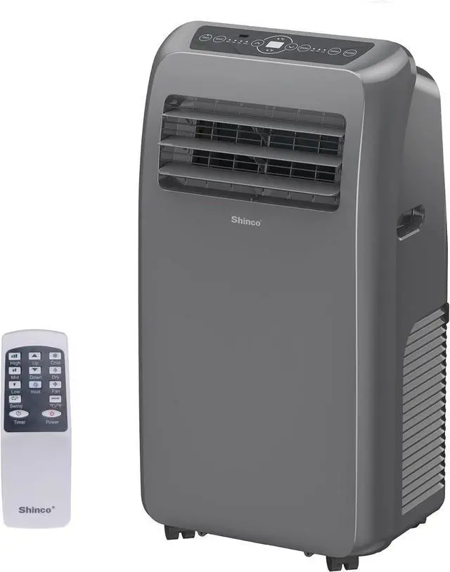 Main image of Shinco 12,000 BTU Grey Portable Air Conditioner with Heater up to 450 Sq. Ft, Ac Heater Combo Window Unit, Portable AC Unit with Dehumidifier & Fan, Cools & Heats,Remote Control and Window Kit