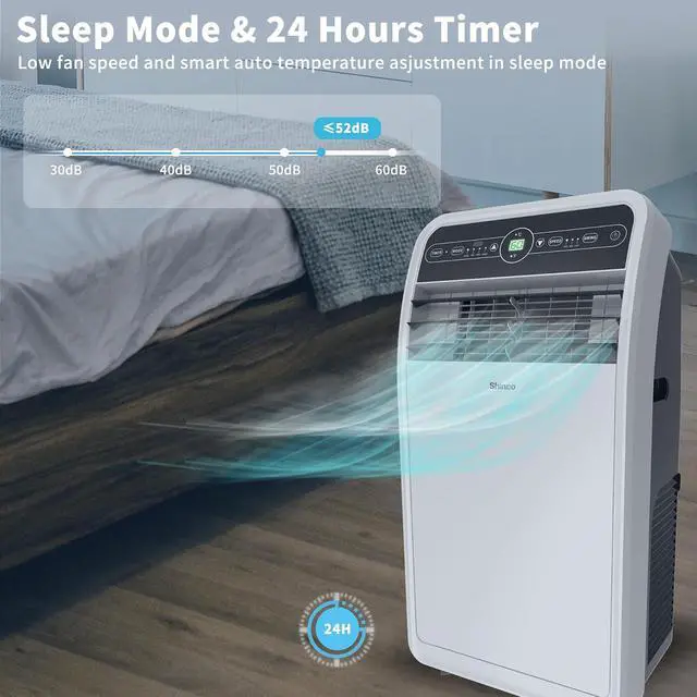 Alt view image 5 of 7 - Shinco 10,000 BTU Portable Air Conditioner with Heater up to 400 Sq. Ft, Ac Heater Combo Window Unit, Portable AC Unit with Dehumidifier & Fan, Cools & Heats,Remote Control and Window Kit