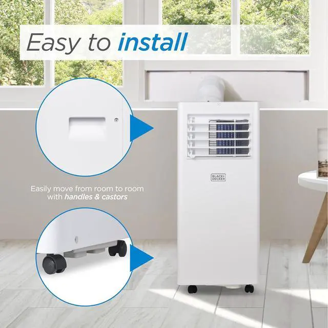 Alt view image 6 of 7 - BLACK+DECKER Portable Air Conditioner, 8,500 BTU (5,100 BTU SACC) for Rooms Up To 350 Sq. Ft., Portable AC with Full Function Remote Control & Window Kit, BPACT05SM, White