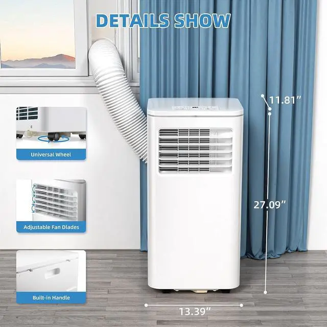 Alt view image 7 of 7 - Antarctic Star 10000 BTU Portable Air Conditioners, Portable AC Unit with Fan/Dehumidifier/Sleep Modes, Cools up to 450 Sq.Ft with Remote Control, 24H Timer, Window Kits for Living Room, Bedroom