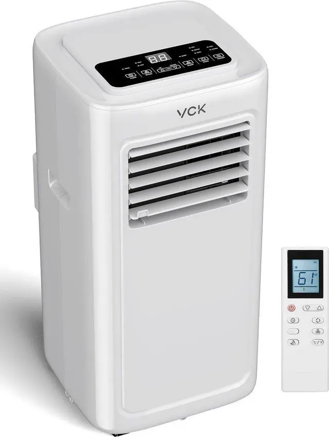 Main image of VCK 42dB Ultra-Quiet 8000 BTU Portable AC Unit - 4-in-1 Air Conditioner with Dehumidifier Mode & Turbo Fan, Cools 350 Sq.Ft Spaces, Smart LED Display, Sleep Function, Includes Window Mount Kit Black