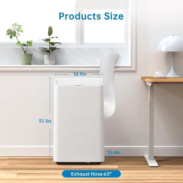 Alt view image 6 of 6 - GarveeTech Portable Air Conditioner, 14000 Btu 3 in-1 Ac Unit With Dehumidifier & Fan Mode,Powerful Cooling Up to 750 Sq.Ft, Energy Saving, Remote Timer Control Air Conditioner For Home, School
