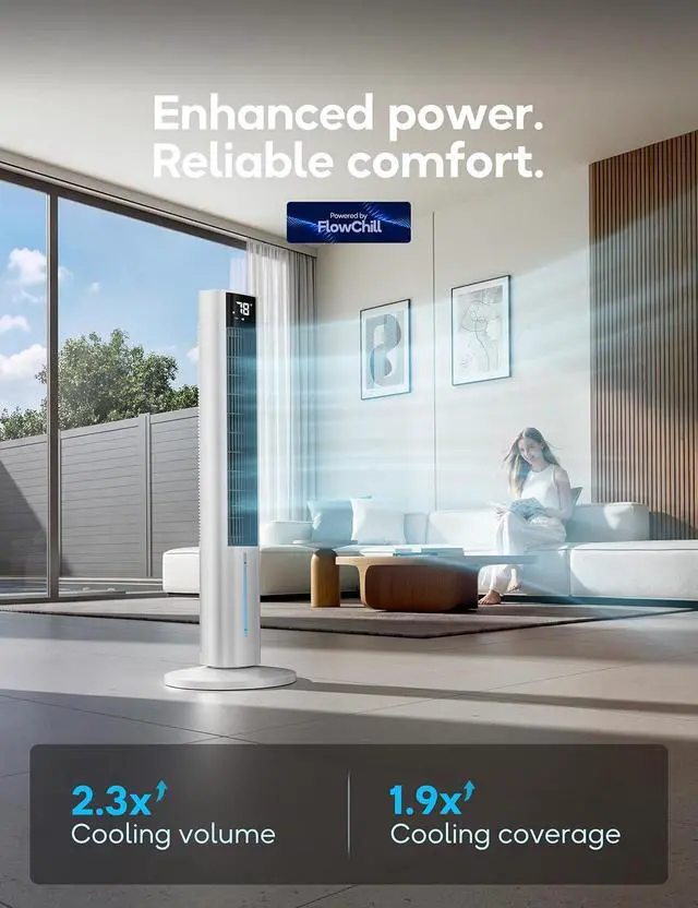 Alt view image 4 of 7 - Windowless Portable Air Conditioner, 45.1" Evaporative Air Cooler w/1.06Gal Water Tank & 4 Ice Packs, 12H Timer, 60° Swing, No Hose No Window Needed, 3-IN-1 Quiet AC Unit for Room Bedroom, ivory