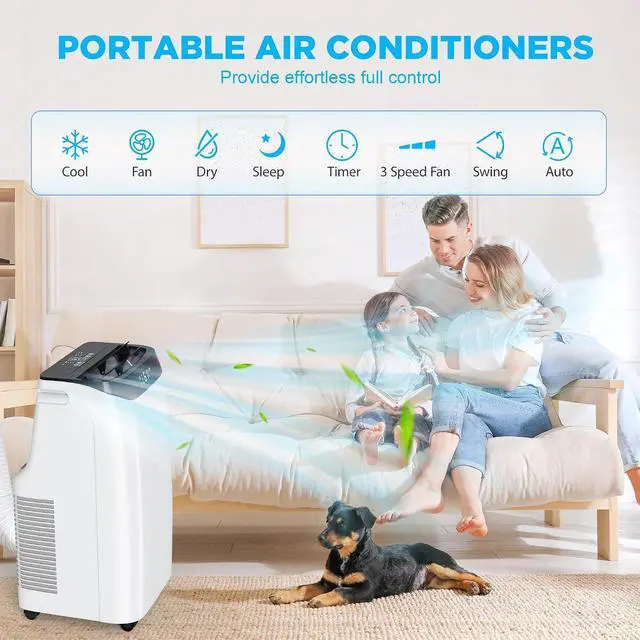Alt view image 5 of 7 - 12,000 BTU Portable Air Conditioner Cools Up to 500 Sq.Ft, 3-IN-1 Energy Efficient Portable AC Unit with Remote Control & Installation Kits for Large Room, Campervan, Office, Temporary Space