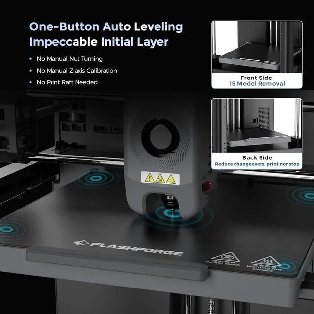 Alt view image 6 of 7 - FLASHFORGE Adventurer 5M 3D Printer with Fully Auto Leveling, Max 600mm/s High Speed Printing, 280°C Direct Extruder with 3S Detachable Nozzle, CoreXY All Metal Structure, Print Size 220x220x220mm