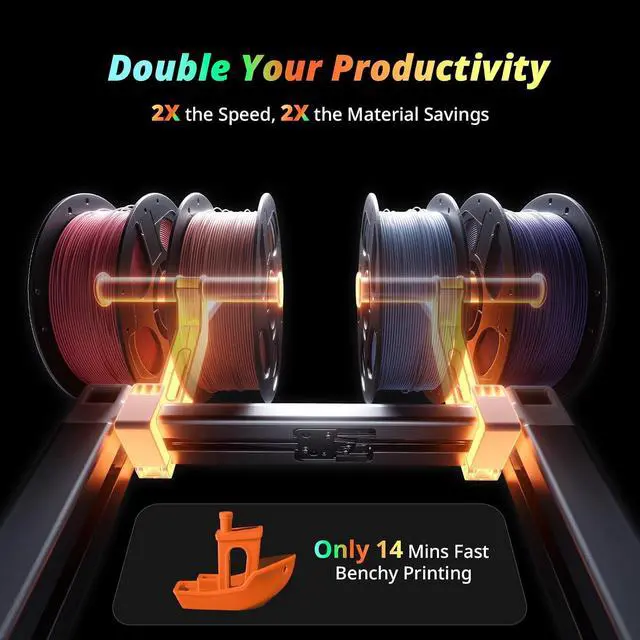 Alt view image 5 of 7 - Anycubic Kobra X Multicolor 3D Printer, Easy Setup with Native 4-Color Printing Up 19 Color, 600mm/s Fast 3D Printing, AI Camera, Quiet 45dB, 260mm³, FDM for Kids Beginners Family Makers Professional