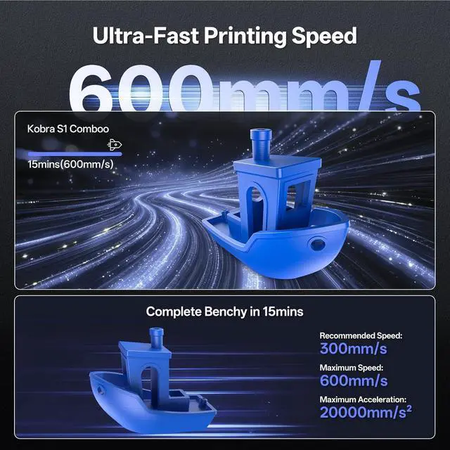 Alt view image 7 of 7 - Anycubic Multicolor 3D Printer, Kobra S1 Combo Core XY Stable Structure with Sealed Printing High Precision 600mm/s Fast Speed Auto Calibration Ideal for Precision and Efficiency 9.8"x9.8"x9.8"