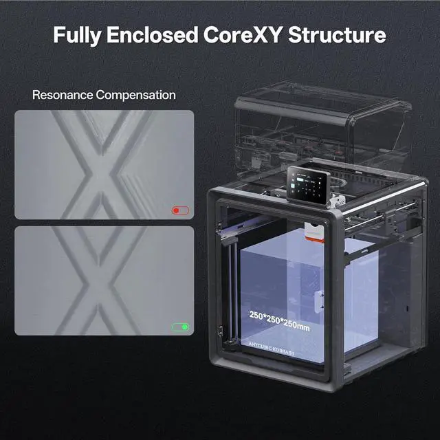 Alt view image 5 of 7 - Anycubic Multicolor 3D Printer, Kobra S1 Combo Core XY Stable Structure with Sealed Printing High Precision 600mm/s Fast Speed Auto Calibration Ideal for Precision and Efficiency 9.8"x9.8"x9.8"