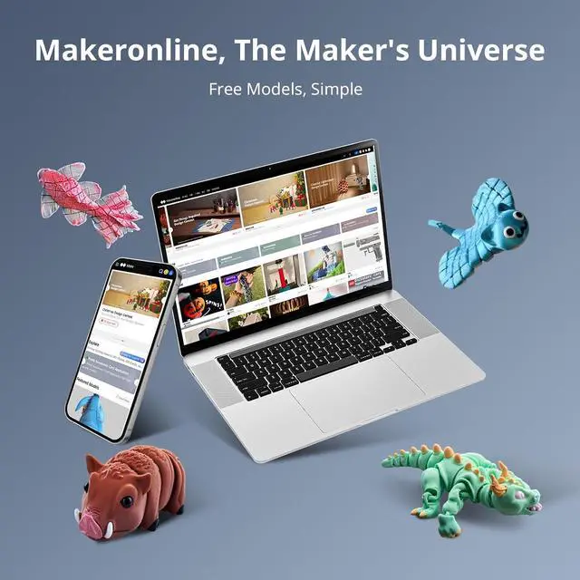 Alt view image 7 of 7 - Bundle Anycubic Kobra 3 Max Combo 3D Printer, Support Multi Color Printing 600mm/s High-Speed Printing, Large Build Volume 420x420x500mm, Auto Leveling & Smart Vibration Compensation PEI Plate