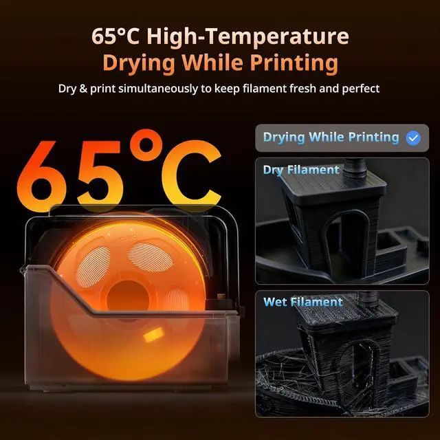 Alt view image 4 of 7 - Anycubic ACE 2 Pro 3D Printer Filament Dryer Box, Compatible with Anycubic Kobra S1 and Kobra X,Multicolor Printing with 65°C Active Drying & 4 Brushless Motors, Auto-Resume & Runout Detection