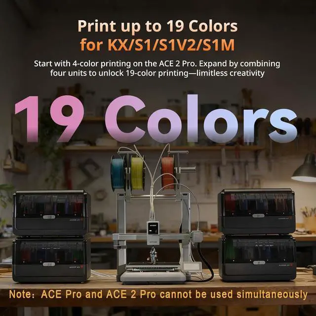 Alt view image 3 of 7 - Anycubic ACE 2 Pro 3D Printer Filament Dryer Box, Compatible with Anycubic Kobra S1 and Kobra X,Multicolor Printing with 65°C Active Drying & 4 Brushless Motors, Auto-Resume & Runout Detection