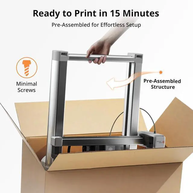 Alt view image 5 of 7 - Anycubic Kobra 4 Combo 3D Printer with ACE 2 Pro, Born with 4 Color Multicolor Printing, 260x260x260mm³ Large Volume, Easy Auto Leveling for Hobbyist Beginners