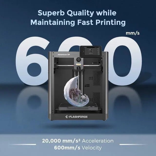 Alt view image 6 of 7 - FLASHFORGE AD5M 3D Printer Fully Auto Calibration Print with 1-Click Max 600mm/s Speed, All-Metal CoreXY Structure Precise Printing, Easy-Maintenance Quick-Swap Nozzle, Print Size 220x220x220mm