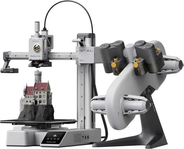 Main image of Bambu Lab A1 Mini Combo, A1 Mini 3D Printer and AMS lite, Support Multi-Color 3D Printing, High Speed & Precision, Full-Auto Calibration & Active Flow Rate Compensation, 48 dB Quiet FDM 3D Printers
