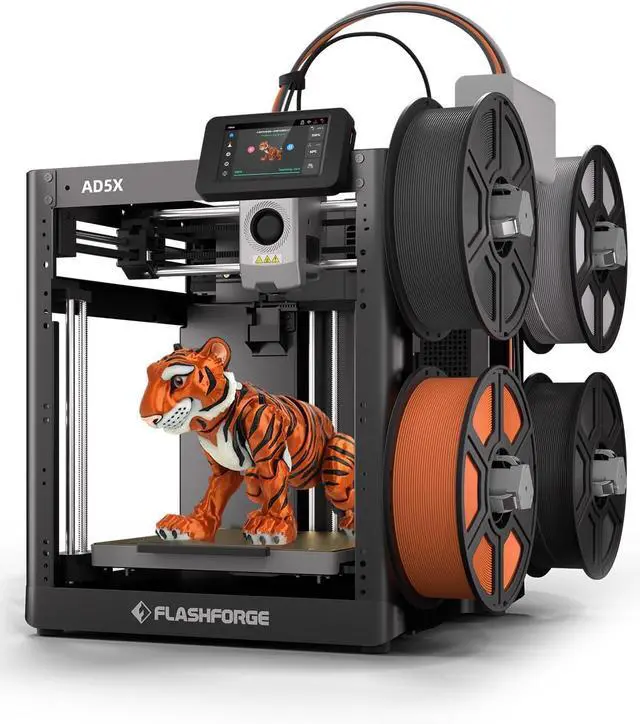 Main image of FLASHFORGE AD5X Multi-Color 3D Printer, CoreXY 600mm/s High-Speed, 1-Click Auto Leveling, 300°C Direct Drive Extruder, 220x220x220mm Build Volume, Ideal for Precision and Efficiency