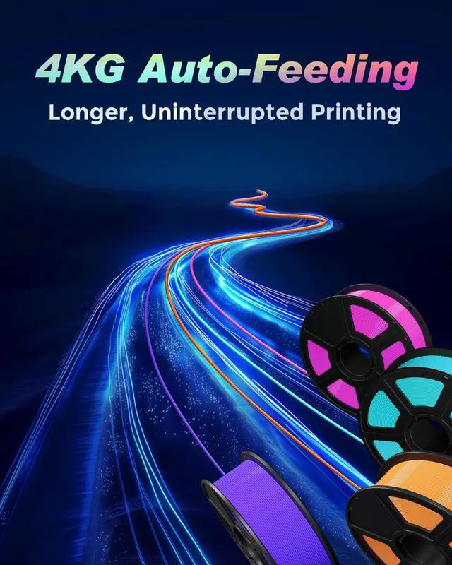 Alt view image 4 of 7 - FLASHFORGE AD5X Multi-Color 3D Printer, CoreXY 600mm/s High-Speed, 1-Click Auto Leveling, 300°C Direct Drive Extruder, 220x220x220mm Build Volume, Ideal for Precision and Efficiency