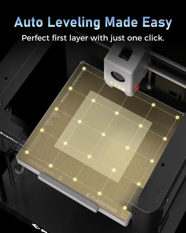 Alt view image 6 of 7 - FLASHFORGE 3D Printer AD5M, CoreXY 600mm/s High-Speed Printer with 1-Click Auto Leveling, High-Temp Direct Drive Extruder, 3s Quick-Swap Nozzle, 220×220×220mm Build Volume