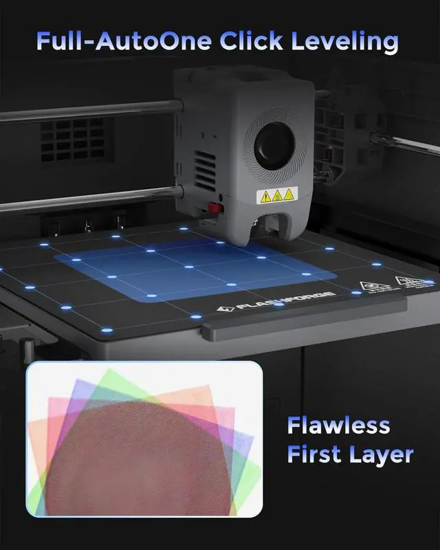 Alt view image 2 of 7 - FLASHFORGE AD5M Pro 3D Printer, CoreXY 600 mm/s Printing Speed, 0.4 & 0.6mm 3s Quick-Swap 280°C Nozzles, 1-Click Auto Leveling, Fully Enclosed, 220×220×220mm Build Volume