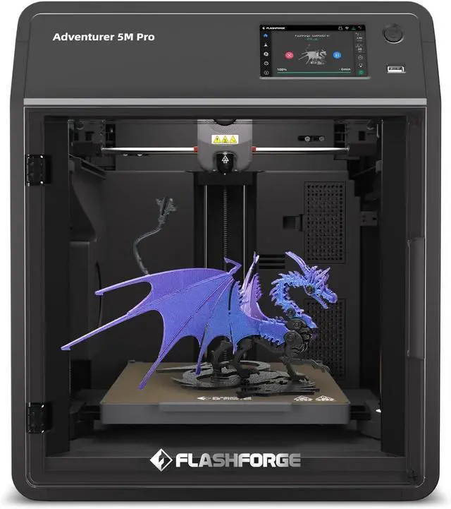 Main image of FLASHFORGE AD5M Pro 3D Printer, CoreXY 600 mm/s Printing Speed, 0.4 & 0.6mm 3s Quick-Swap 280°C Nozzles, 1-Click Auto Leveling, Fully Enclosed, 220×220×220mm Build Volume