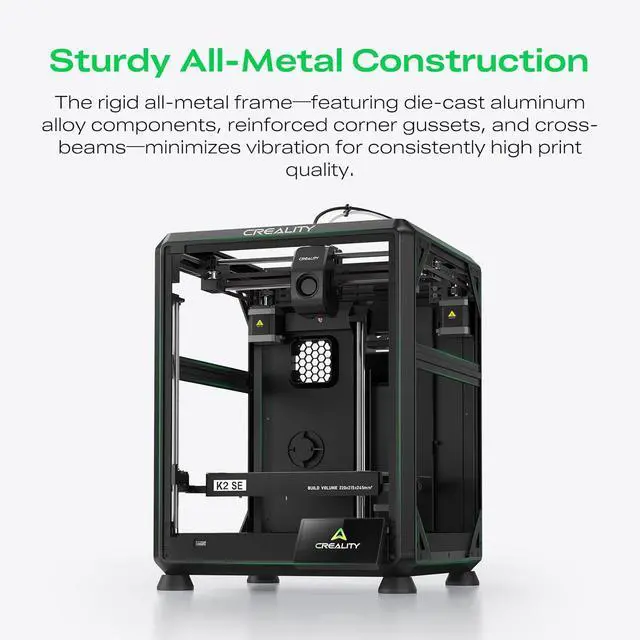 Alt view image 6 of 7 - Creality K2 SE Combo 3D Printer, Support Multicolor Printing with CFS, 500mm/s High-Speed, Smart Auto Leveling, Solid Metal Build Frame, Fully Assembled, Next-Gen Extruder, 220×215×245 mm Build Volume