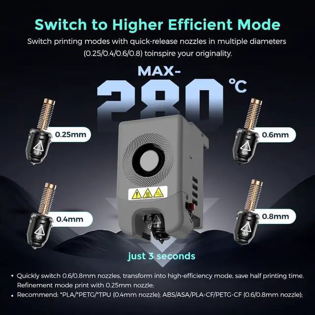 Alt view image 3 of 6 - FLASHFORGE AD5M Pro 3D Printer 600mm/s High Speed & Precision, Full-Auto Calibration with 0.4&0.6mm Nozzle Bundle, CoreXY Structure & Auxiliary Chamber Cooling, 50 dB Quite Printing Camera Printers