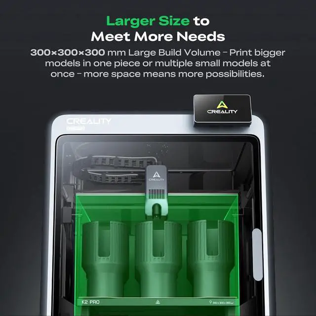 Alt view image 3 of 7 - Creality K2 Pro Combo (A) 3D Printer, Multicolor Color Printing with CFS, 600mm/s High-Speed, Dual AI Camera, Active Chamber Heating, Auto Leveling, Large Build Volume 300×300×300mm