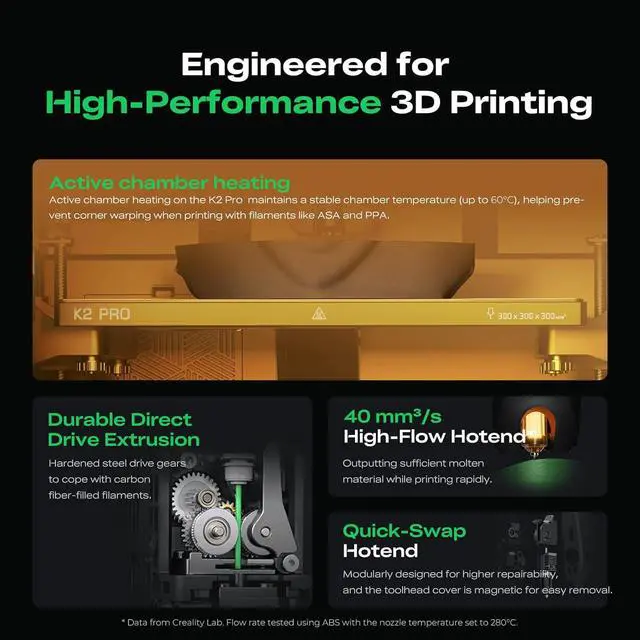 Alt view image 6 of 7 - Creality K2 Pro Combo (A) 3D Printer, Multicolor Color Printing with CFS, 600mm/s High-Speed, Dual AI Camera, Active Chamber Heating, Auto Leveling, Large Build Volume 300×300×300mm