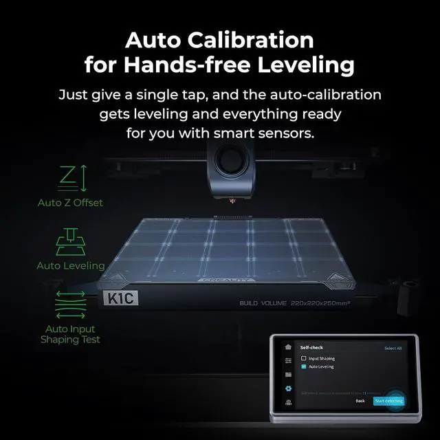 Alt view image 4 of 7 - Creality K1C 3D Printer, 600mm/s High-Speed Auto Leveling Clog-Free Robust Direct Extruder K1 SE Upgraded 3D Printer with AI Camera 300°C Printing Silent Mode Support Carbon Fiber Filaments