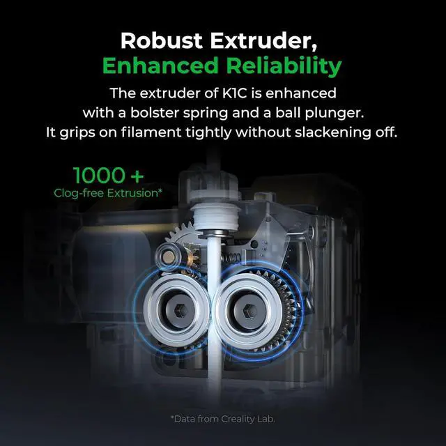 Alt view image 2 of 7 - Creality K1C 3D Printer, 600mm/s High-Speed Auto Leveling Clog-Free Robust Direct Extruder K1 SE Upgraded 3D Printer with AI Camera 300°C Printing Silent Mode Support Carbon Fiber Filaments