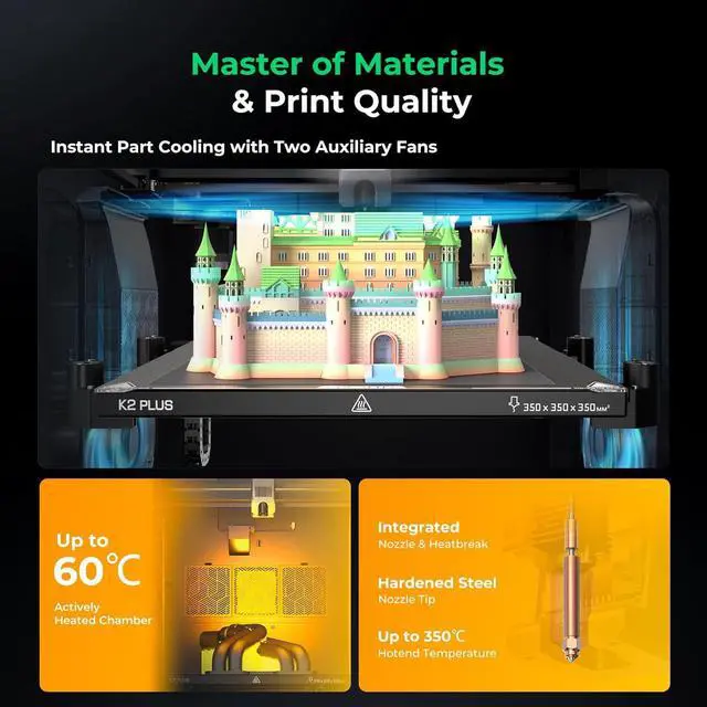 Alt view image 3 of 7 - Creality K2 Plus Combo 3D Printer, Multi Color Printing with New CFS 600mm/s High-Speed Full Auto-Leveling Dual Al Camera Next-Gen Direct Drive Extruder Large Build Volume 13.78x13.78x13.78inch
