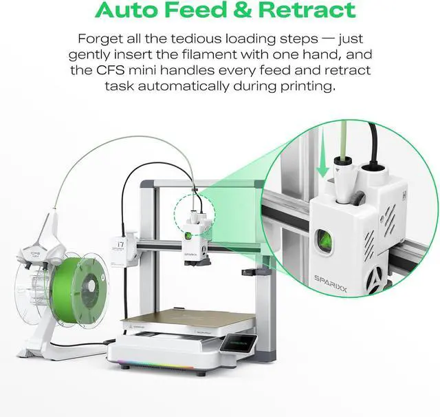 Alt view image 7 of 7 - Creality SPARKX i7 Autofill 3D Printer, Auto Filament Load and Refill 500mm/s High Speed Auto-Leveling AI Photo to 3D Printing RGB Light 95% Pre-Assemble Low Noise 260x260x255 mm