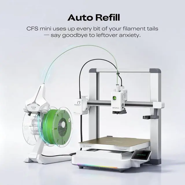 Alt view image 6 of 7 - Creality SPARKX i7 Autofill 3D Printer, Auto Filament Load and Refill 500mm/s High Speed Auto-Leveling AI Photo to 3D Printing RGB Light 95% Pre-Assemble Low Noise 260x260x255 mm
