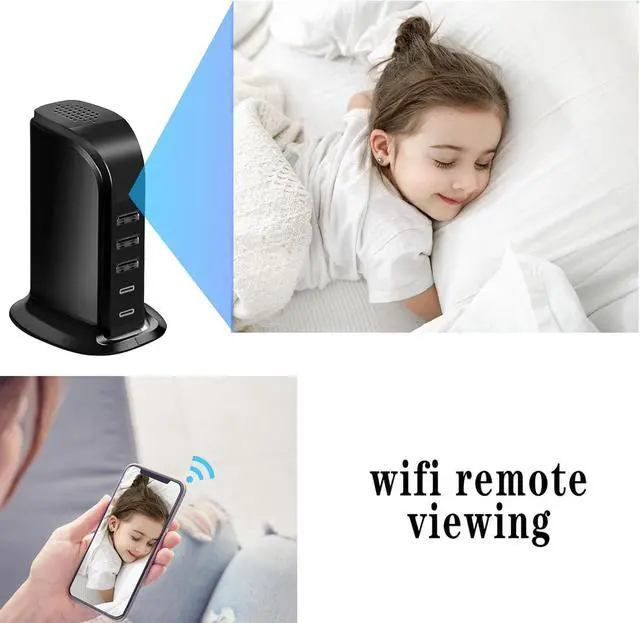 Alt view image 4 of 5 - Security Camera USB Charger Camera Indoor Wireless 1080P Nanny Cam with Night Vision for Home, Baby,Pet