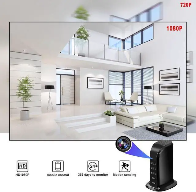 Alt view image 2 of 5 - Security Camera USB Charger Camera Indoor Wireless 1080P Nanny Cam with Night Vision for Home, Baby,Pet