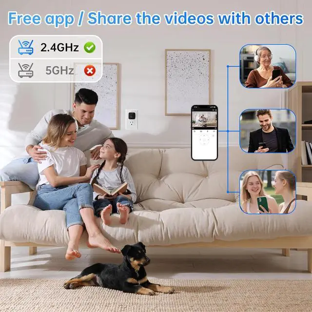 Alt view image 4 of 6 - USB Charger Hidden Camera, WiFi Small Spy Security Camera, Full HD 1080P Mini Wireless Nanny Cam Motion Detection with App Live Feed for Home, Window, Indoor
