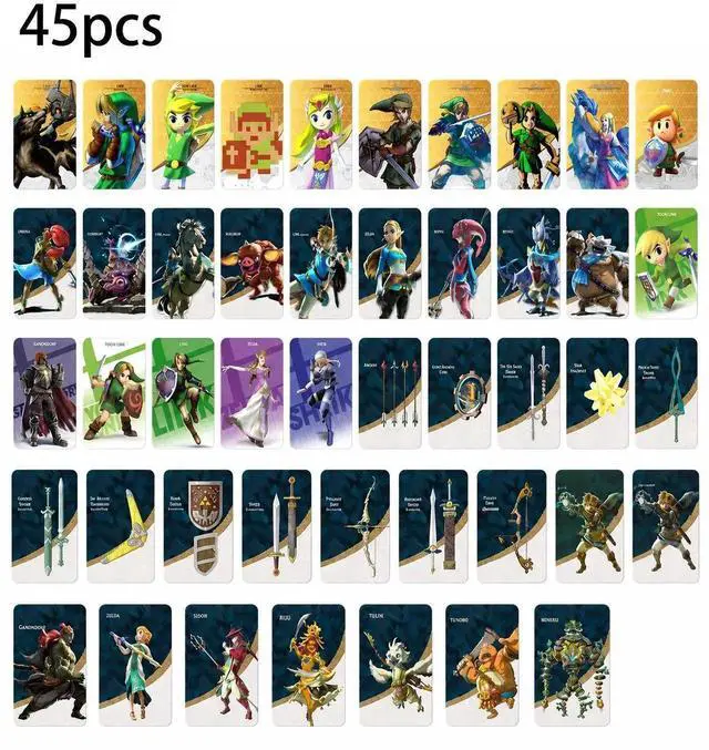 Main image of 45 PCS NFC Game Cards Compatible with The Legend of Zelda Series - For Tears of the Kingdom, Breath of the Wild, Skyward Sword on Nintendo Switch