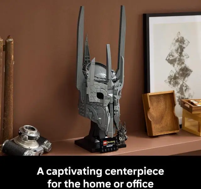 Alt view image 4 of 5 - Building Block Series: The Lord of the Rings Sauron's Helmet Adult Set, Ages 18 and Up Perfect for Bedroom, Home Office, Bookshelf Decor Birthday Gift