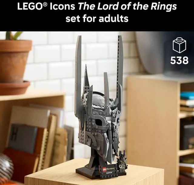 Alt view image 3 of 5 - Building Block Series: The Lord of the Rings Sauron's Helmet Adult Set, Ages 18 and Up Perfect for Bedroom, Home Office, Bookshelf Decor Birthday Gift