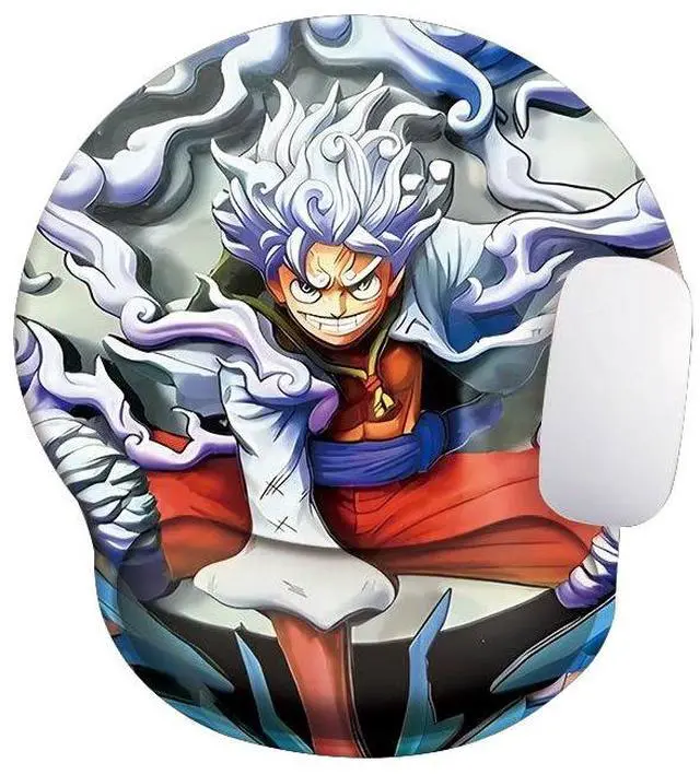 Main image of One Piece Wrist Rest Mouse Pad, Sponge Memory Foam Wrist Support Cushion for Gaming & Office, Comfortable Ergonomic Wrist Pad for Computer Laptop(Luffy-Gear5-WhiteForm)