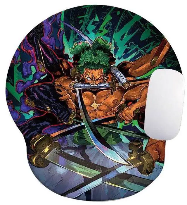 Main image of One Piece Wrist Rest Mouse Pad, Sponge Memory Foam Wrist Support Cushion for Gaming & Office, Comfortable Ergonomic Wrist Pad for Computer Laptop (Zoro)