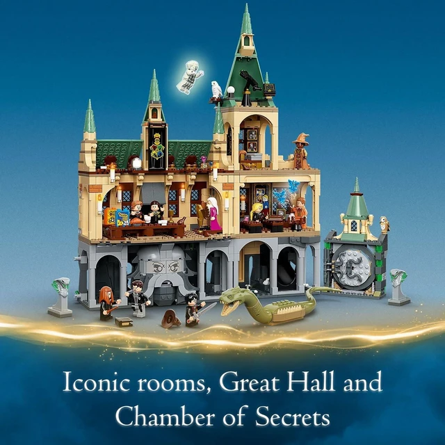 Alt view image 3 of 6 - Harry Potter Hogwarts Chamber of Secrets 76389 Castle Toy with The Great Hall, 20th Anniversary Model Set with Collectible Golden Voldemort Minifigure and Glow-in-The-Dark Nearly Headless Nick