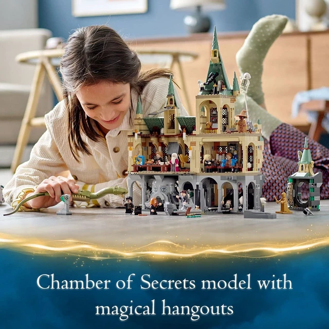 Alt view image 5 of 6 - Harry Potter Hogwarts Chamber of Secrets 76389 Castle Toy with The Great Hall, 20th Anniversary Model Set with Collectible Golden Voldemort Minifigure and Glow-in-The-Dark Nearly Headless Nick