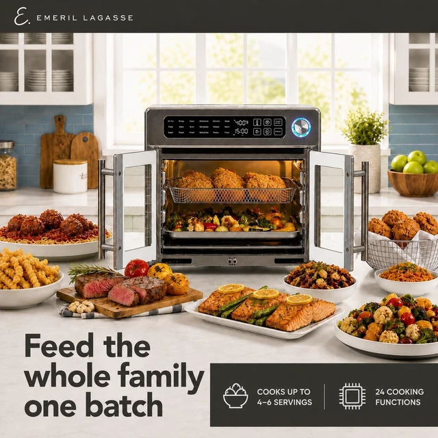 Alt view image 5 of 7 - 26QT French Door Multi-Function Air Fryer Toaster Oven