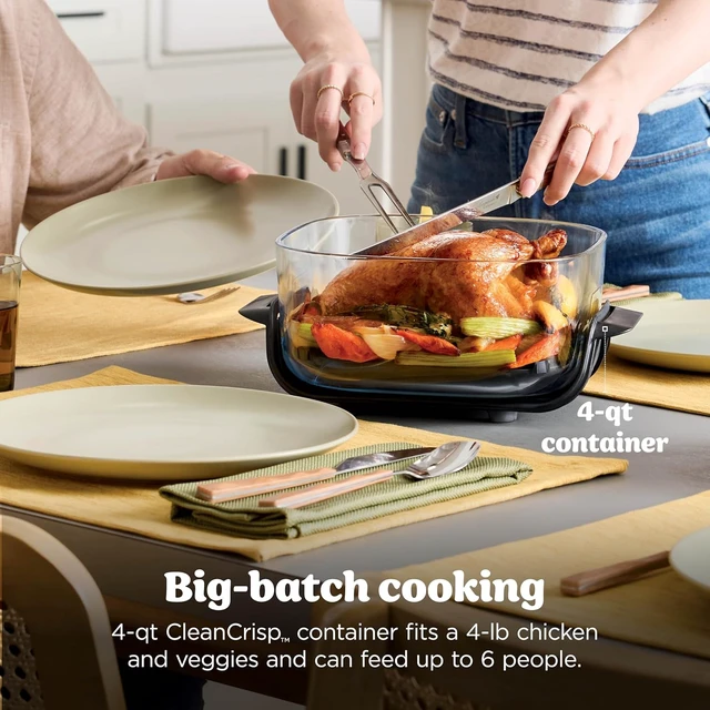 Alt view image 7 of 7 - Ninja Crispi Glass Air Fryer, 4-in-1, Stone, FN101ST
