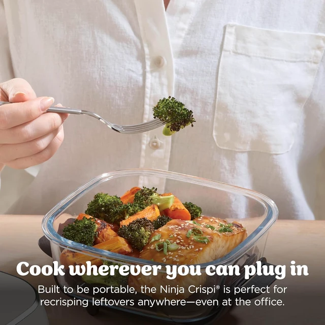 Alt view image 4 of 7 - Ninja Crispi Glass Air Fryer, 4-in-1, Stone, FN101ST